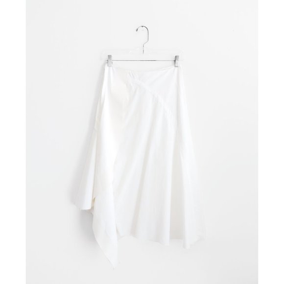 Marni Dresses & Skirts - Marni White Cotton Laminate Contrast Draped Midi Skirt size IT 38 US 2